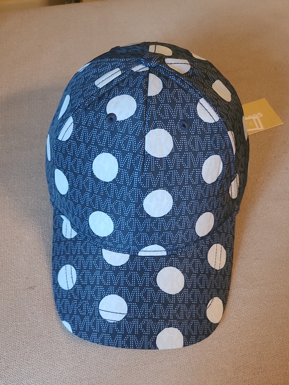 Michael Kors Navy and White Polka Dot Kids Cap